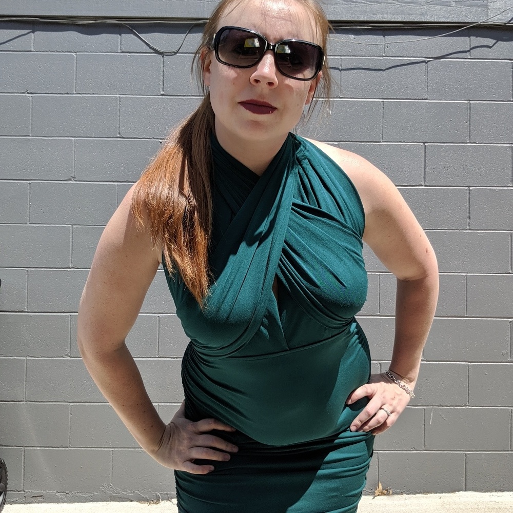 Moda International Convertible Green Large Dress